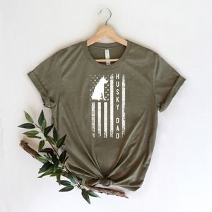 Husky Dog Dad Gift Funny Dog Shirt Dog Dad Shirt Men Dog T-shirt